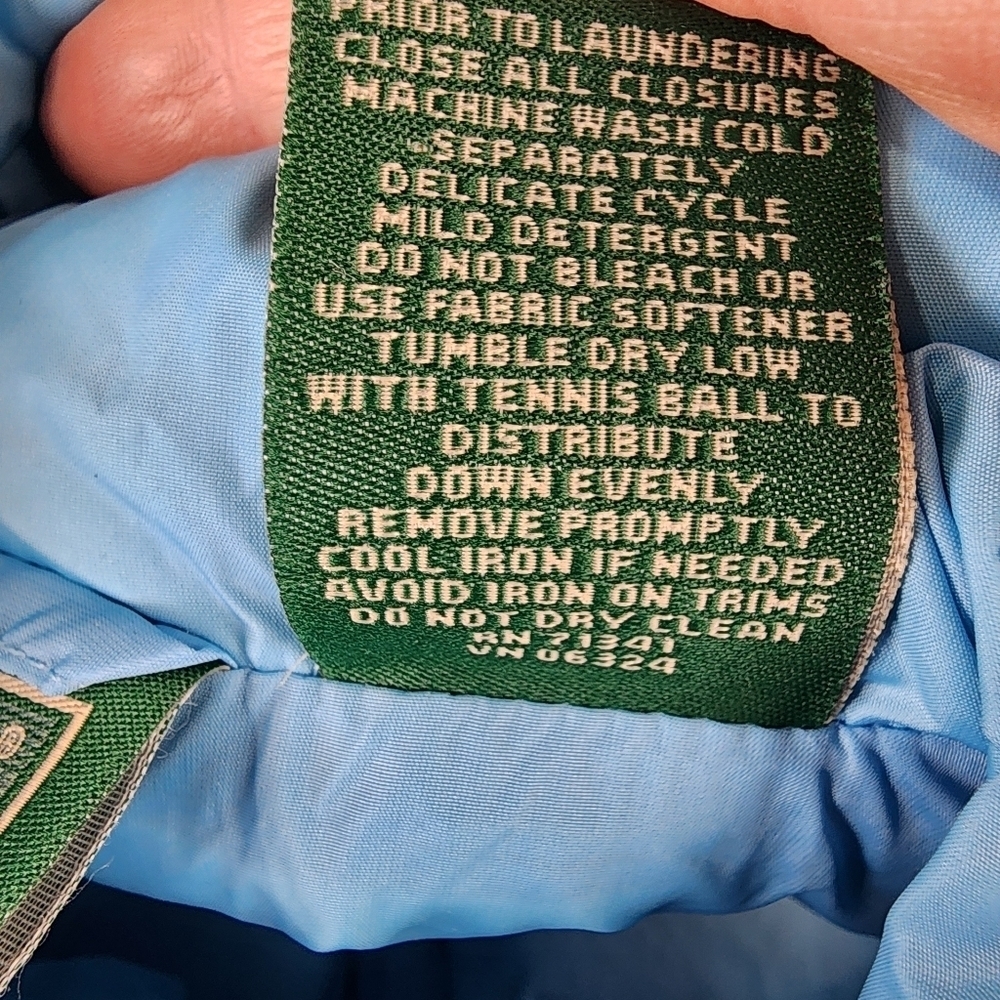 L.L.Bean Goose Down Putter Vest Winter Outdoor Layer Turquoise Blue Size Medium - Picture 11 of 11